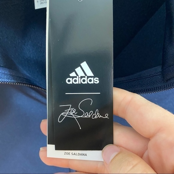 Adidas Zoe Saldana Primegreen Tricot Track Jacket NWT 2X Blue Full Zip - Picture 7 of 9